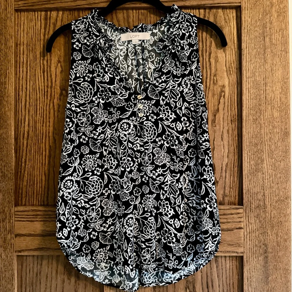 LOFT Ruffle Neck Shell - Picture 6 of 13